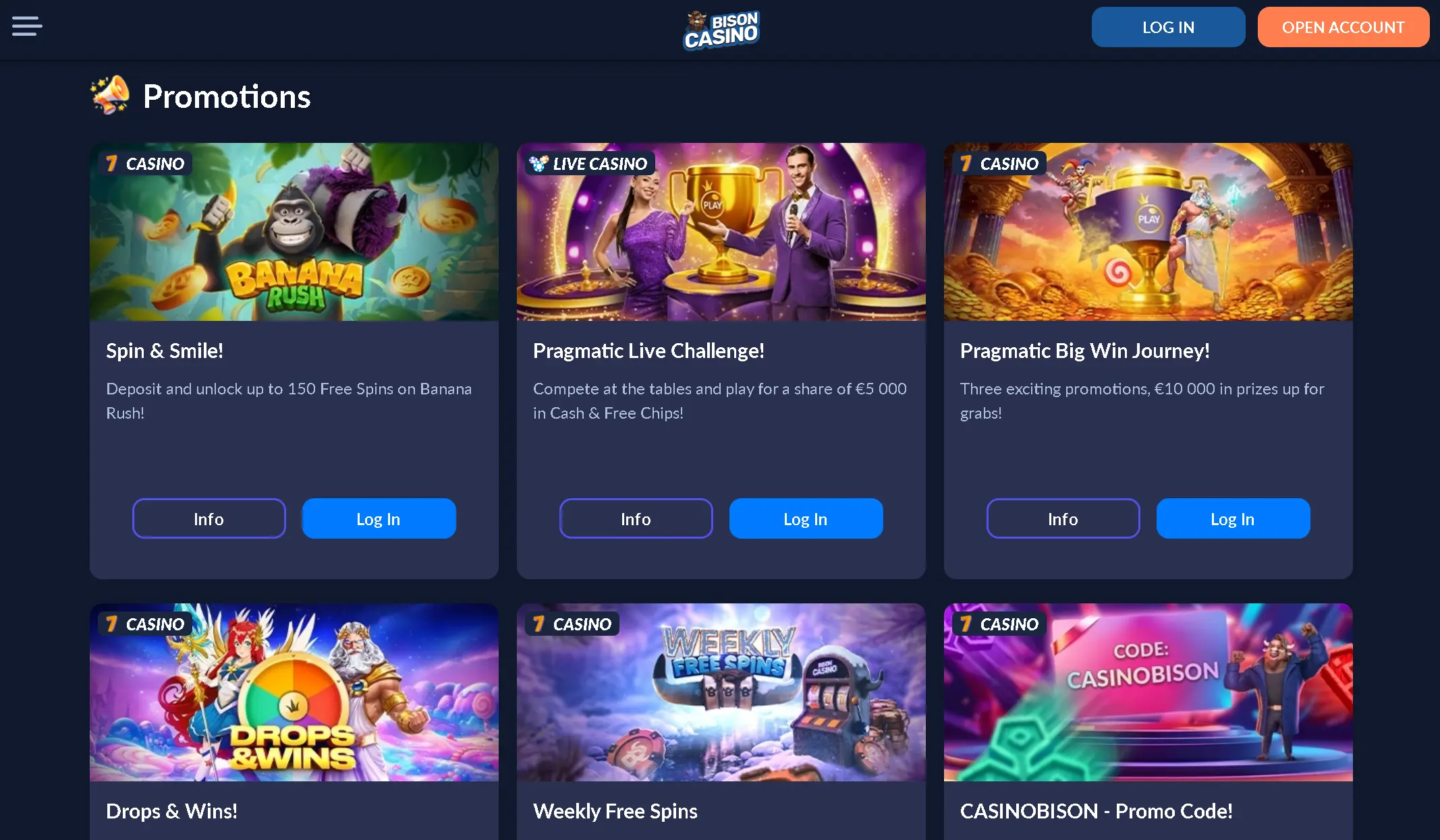 Bison Casino akciók